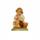 Gröden Krippenfigur Hirtenjunge am Feuer