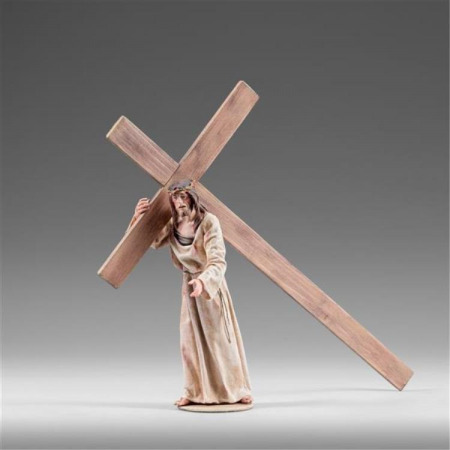 Immanuel Krippe Jesus trägt das Kreuz